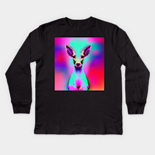 Graffiti Style Deer Kids Long Sleeve T-Shirt